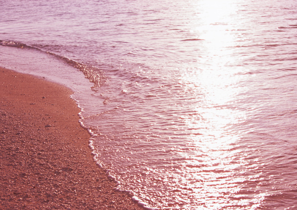 海边落日唯美紫霞