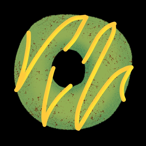 绿色圆形甜甜圈美食