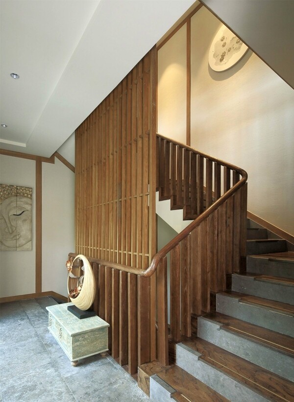 日式风室内设计楼梯效果图JPG源文件