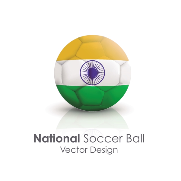印度国旗足球贴图矢量素材
