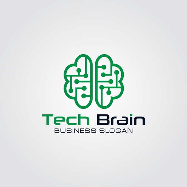 技术脑徽标logo模板
