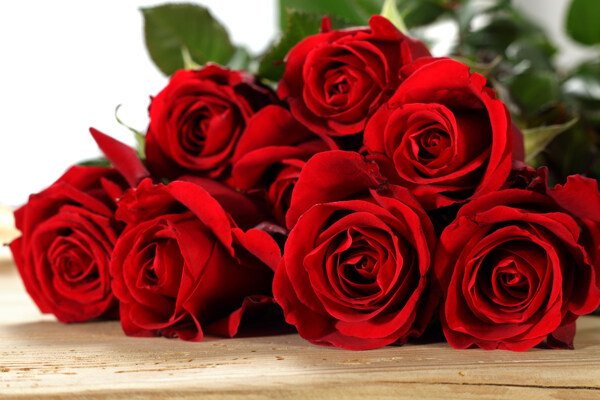 木板上的红玫瑰图片