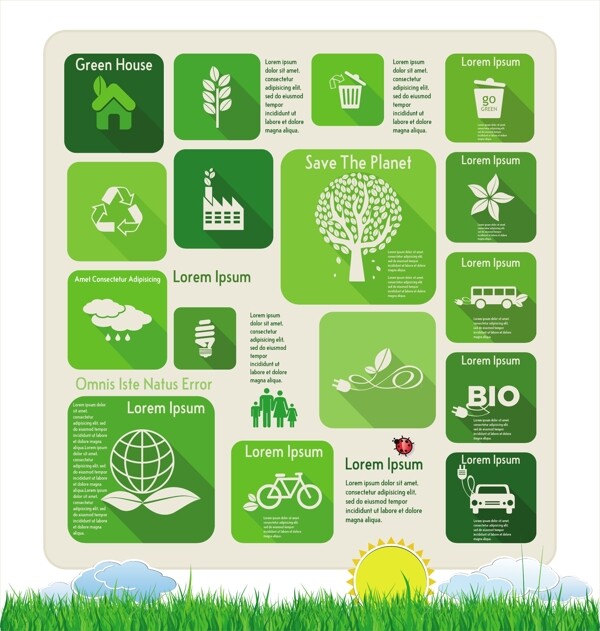 精致生态环保信息图矢量素材图片