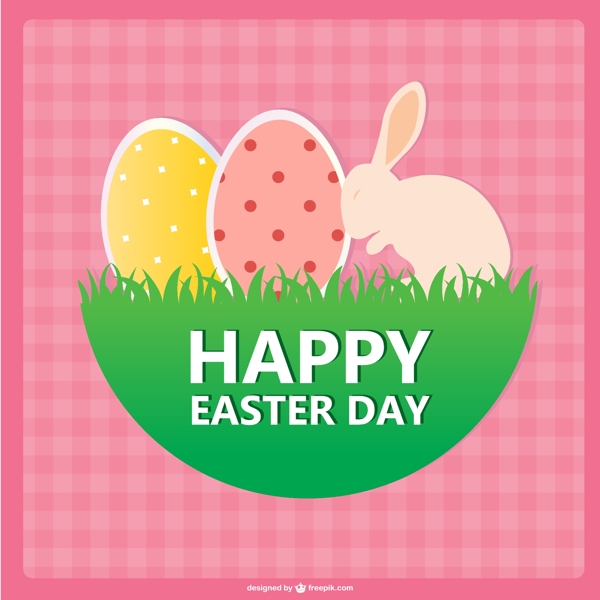 快乐的复活节卡片和兔子和蛋