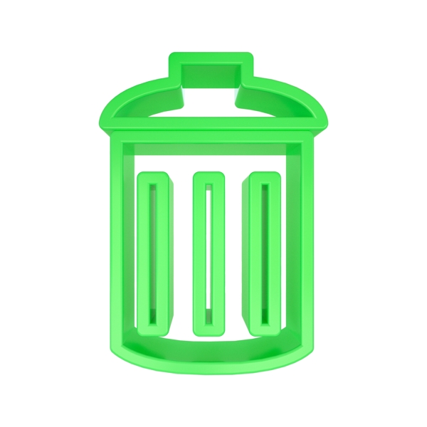 C4D绿色环保垃圾桶立体图标
