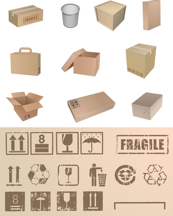 包装盒与包装常用标志图片