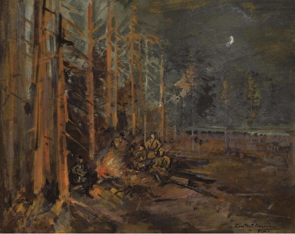 ConstantinKorovinSoldiersroundtheForestCampfire.jpeg画家风景画静物油画建筑油画装饰画