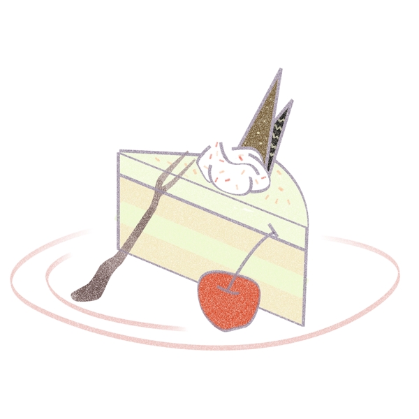 磨砂感生日蛋糕免抠素材