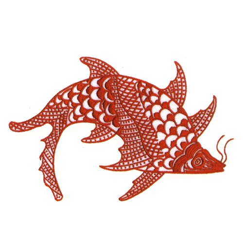 绣花金鱼红色年年有余观赏鱼可爱免费素材