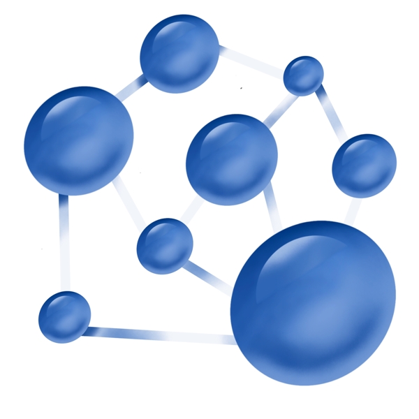 蓝色的化学分子插画
