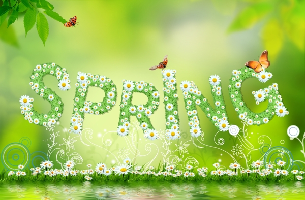 spring春天绿色背景图片