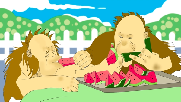 暑气吃瓜