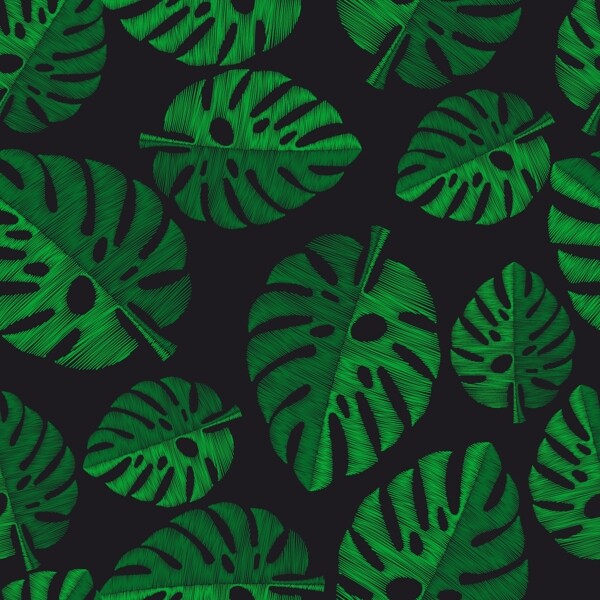 热带植物印花图案