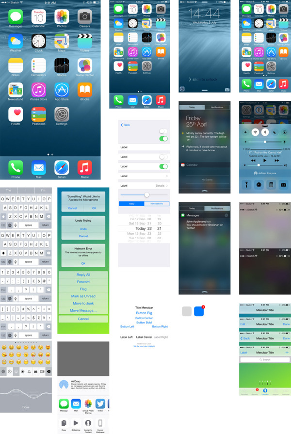 iOS8UI工具包移动手机APP界面UI