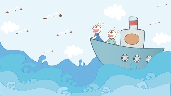 吃货星人创意卡通海洋风景图案图片