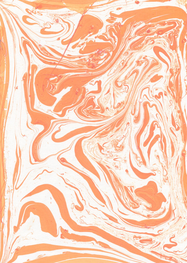 橙色艳丽时尚旋涡纹理壁纸图案装饰设计