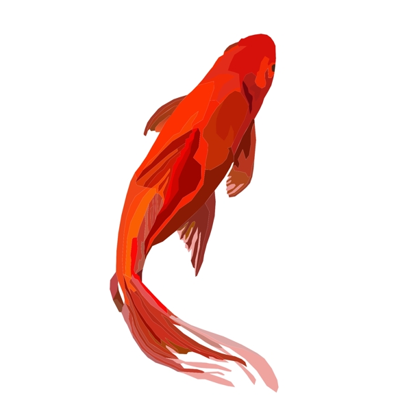 大红色唯美鲤鱼png元素