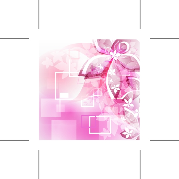 粉红色花卉背景矢量图