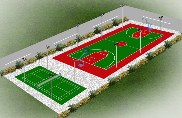 篮球场效果图设计