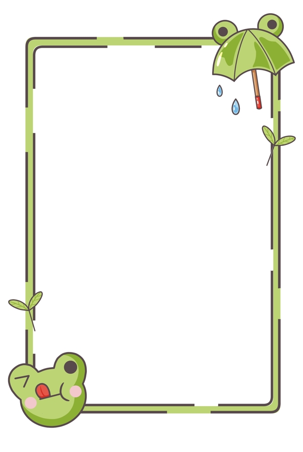 绿色的青蛙边框插画