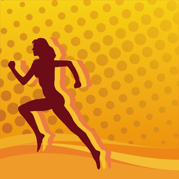 奔跑的女人图案背景海报图