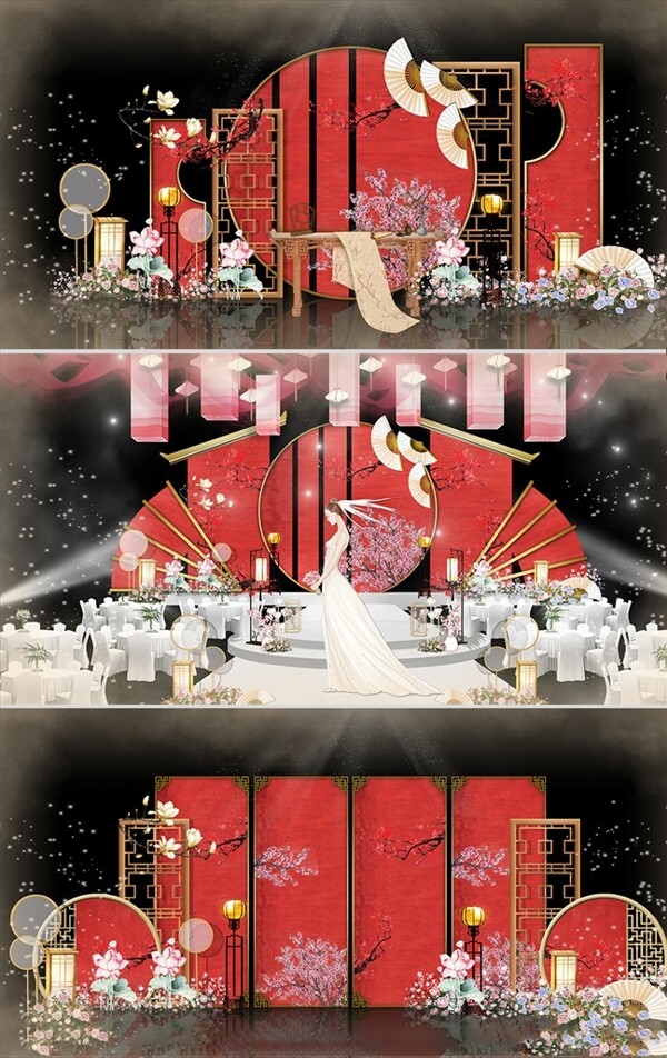 中国风红色浪漫婚礼图片