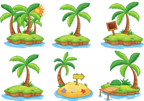 卡通椰子树图片