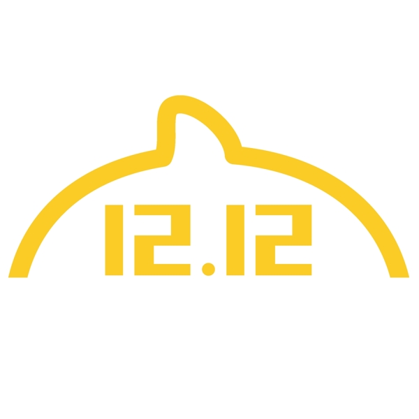 黄色创意双十二logo
