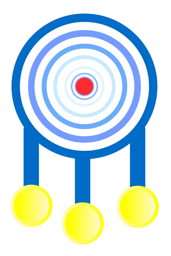 蓝色圆形标靶PPT插图