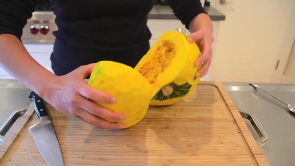烤南瓜的制作过程视频素材