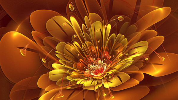 金色抽象花朵