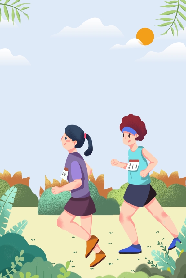 健康运动跑步背景素材