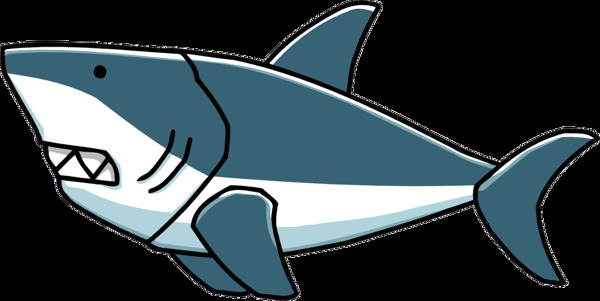 卡通蓝色鲨鱼png元素