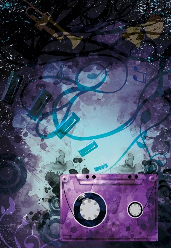 紫色录音机