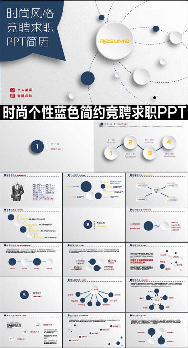 述职报告竞聘转正个人简历实习汇报PPT模板