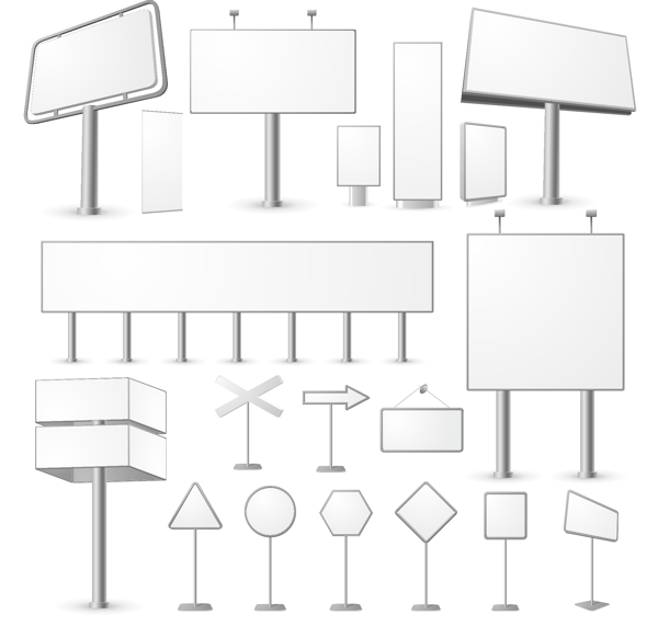 各种空白广告牌矢量素材下载