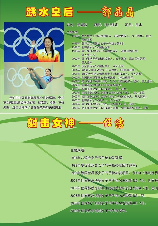郭晶晶世界冠军展板图片