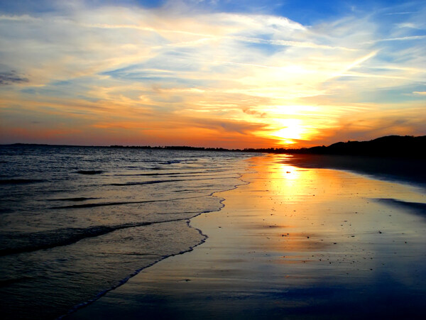 海岸落日图片