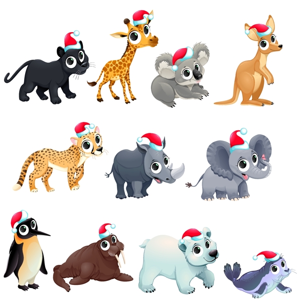 圣诞节动物图片