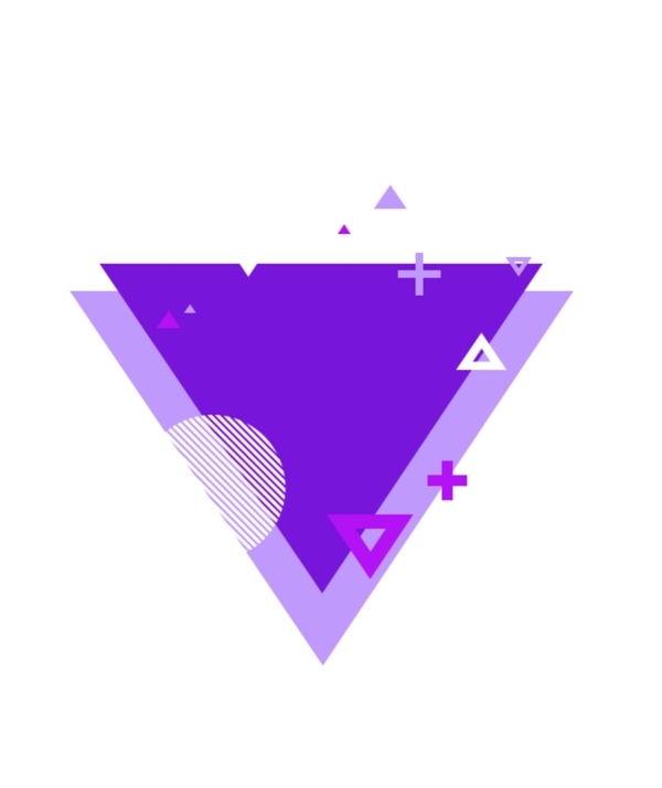 紫色三角形漂浮装饰素材
