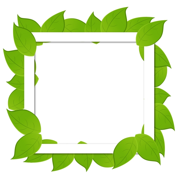 绿色叶子装饰边框便签装饰素材