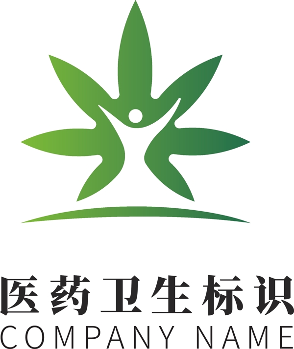 绿色医药卫生环保企业logo标识模板