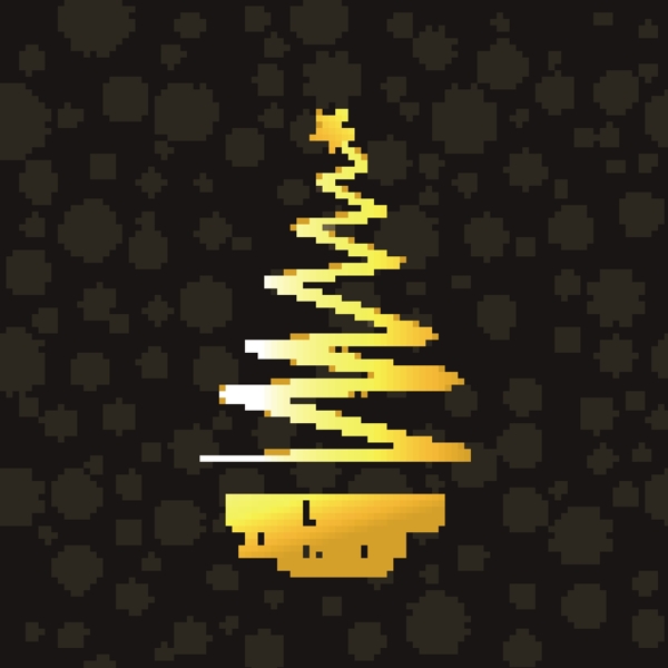 金色抽象圣诞树背景