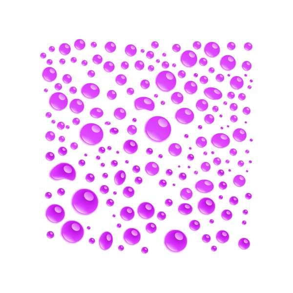 透明质感粉色水滴元素