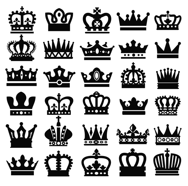 黑色王冠图标素材图片