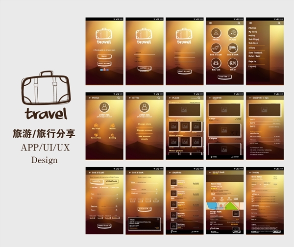 旅游旅行分享手机APP界面设计