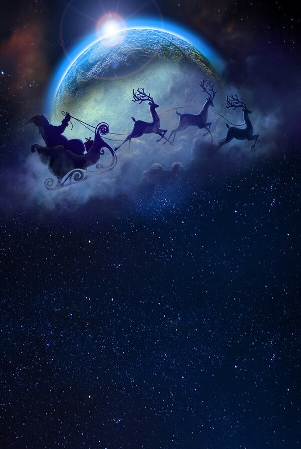 梦幻浪漫圣诞主题海报背景