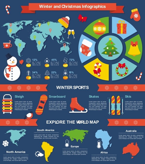 冬天和圣诞节的信息图表