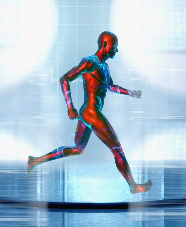 奔跑的男人科技海报图片