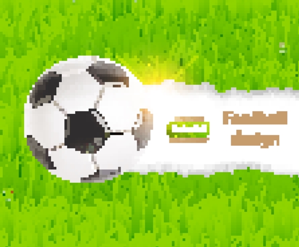 矢量素材草地上的足球